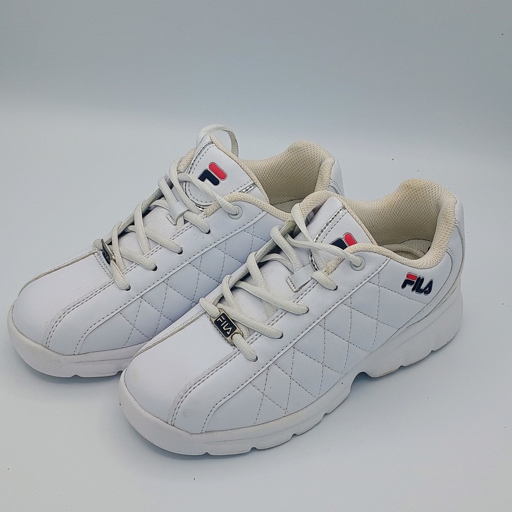 Fila Womens White Size 8 Quilted Low Top Sneakers Classic